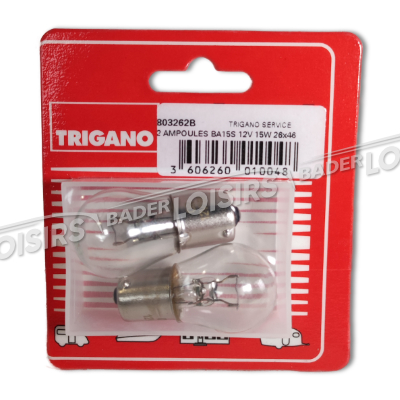  TRIGANO FULL SERVICE  2 AMPOULES BA15S 12V 15W 26X46