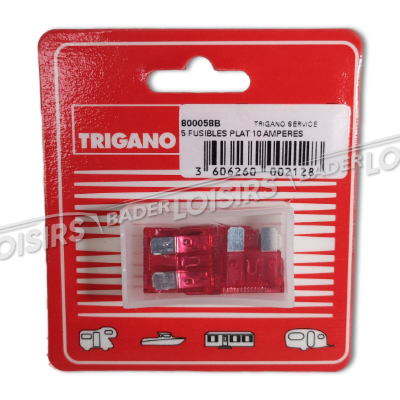  TRIGANO FULL SERVICE  5 FUSIBLES PLAT 10 AMPERES