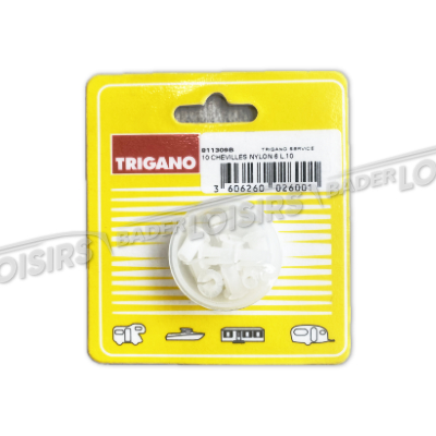  TRIGANO FULL SERVICE  CHEVILLE NYLON DIAMETRE 6 X LG.10MM  SKINPACK DE 10