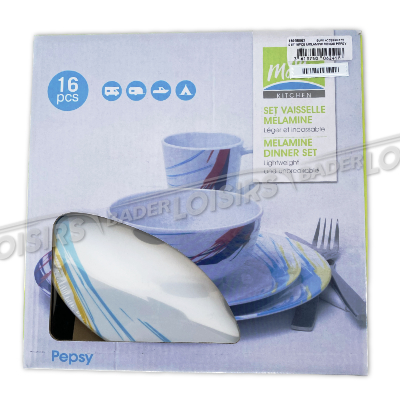  EURO ACCESSOIRES 2 FULL SERVICE  SET 16PCS MELAMINE RONDE PEPSY