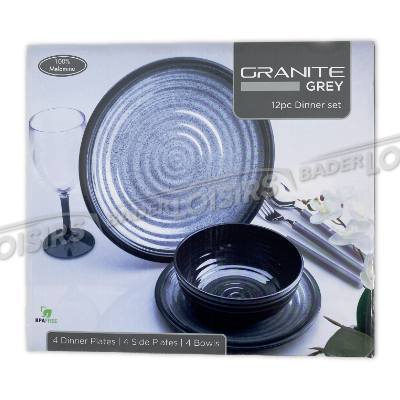  EURO ACCESSOIRES 2 FULL SERVICE  SET VAISSELLE 12 PCS GRANITE G